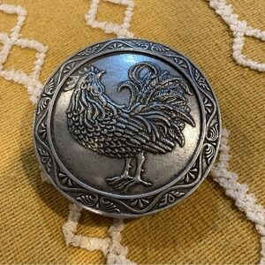 Pewter Rooster Keepsake Trinket Box